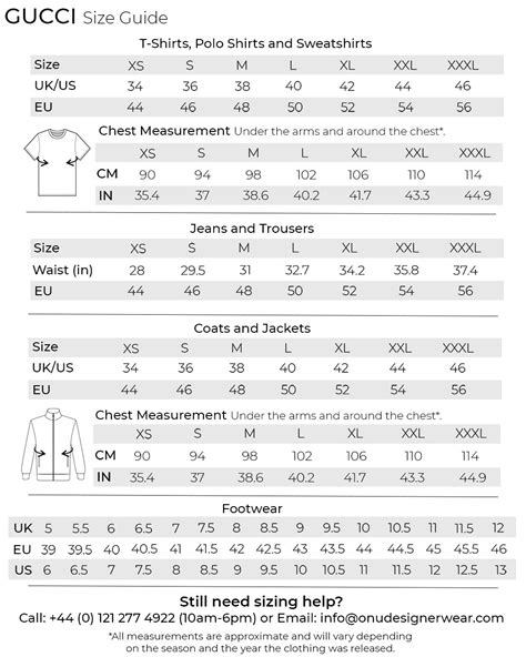 gucci size chart shirt|gucci size conversion chart.